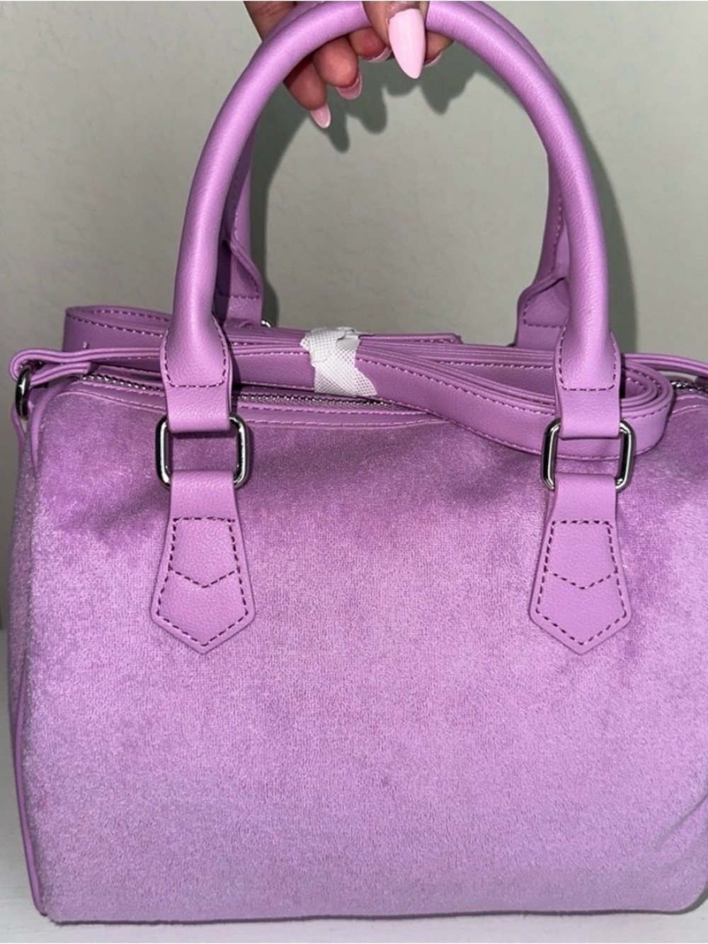 Juicy Couture Lavender Suede Satchel with Heart Charm - Picture 2 of 9
